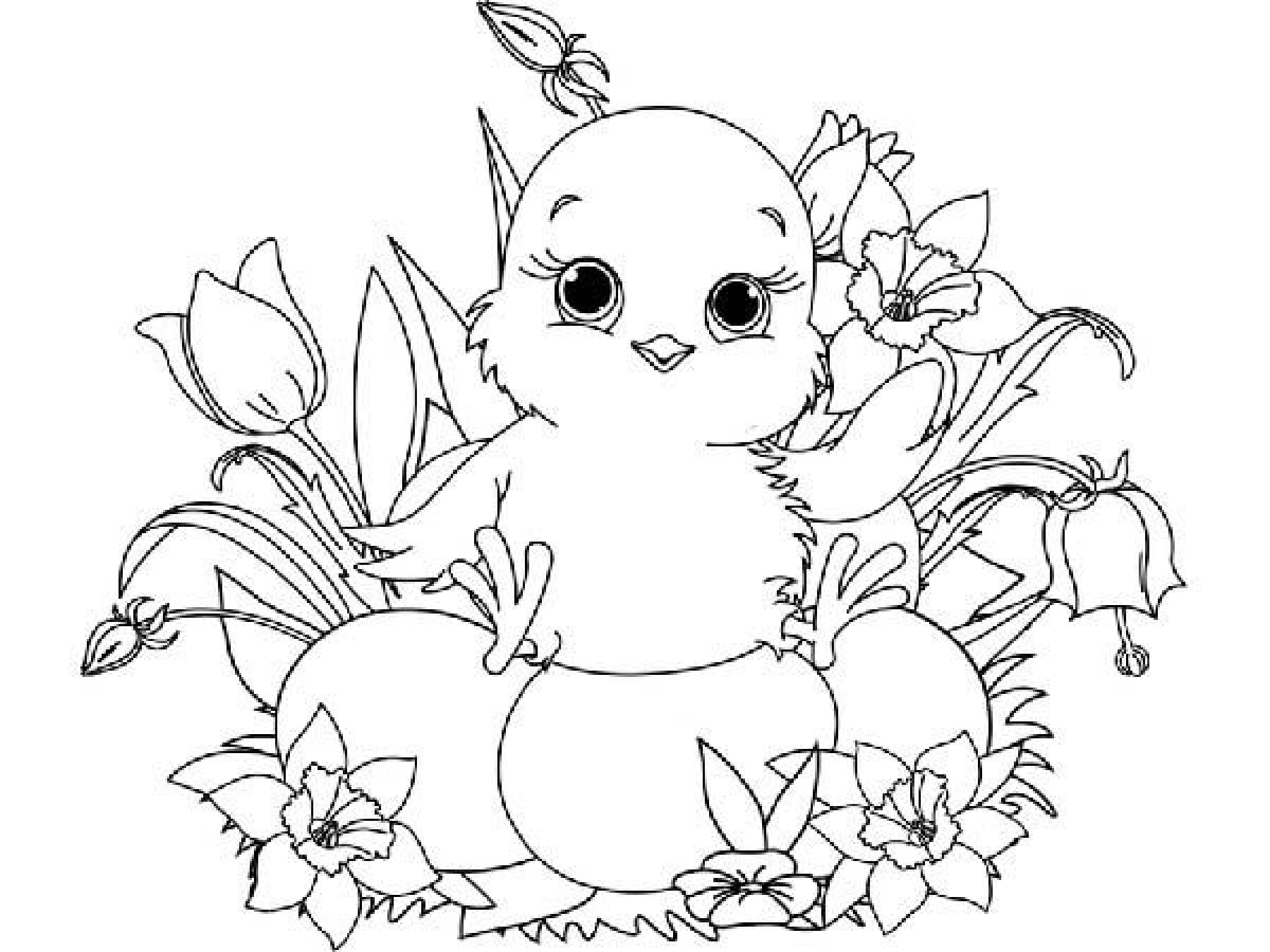 Coloriages De Paques Le Poussin Tout N œuf