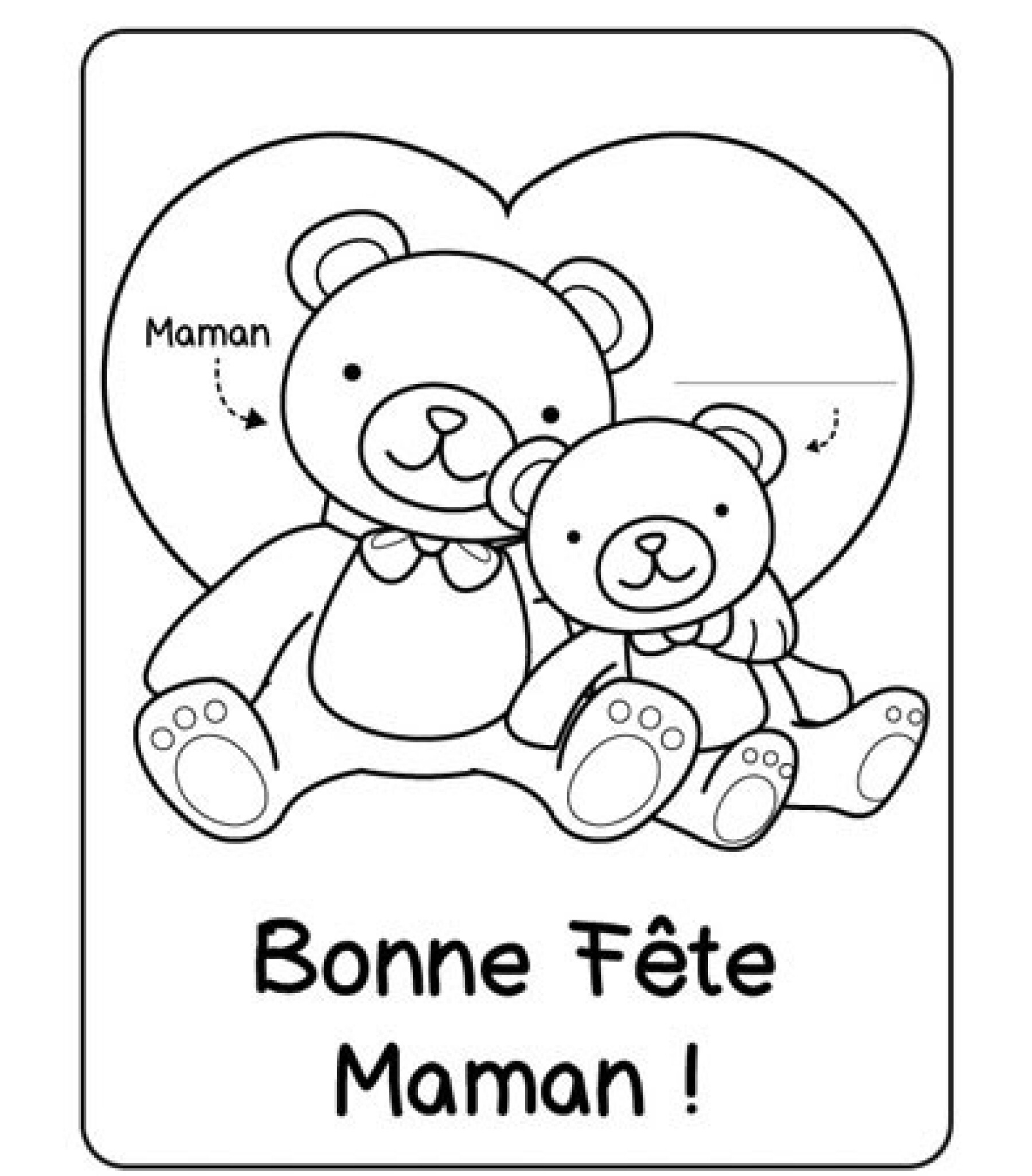 Coloriages Fete Des Meres Maman Ours