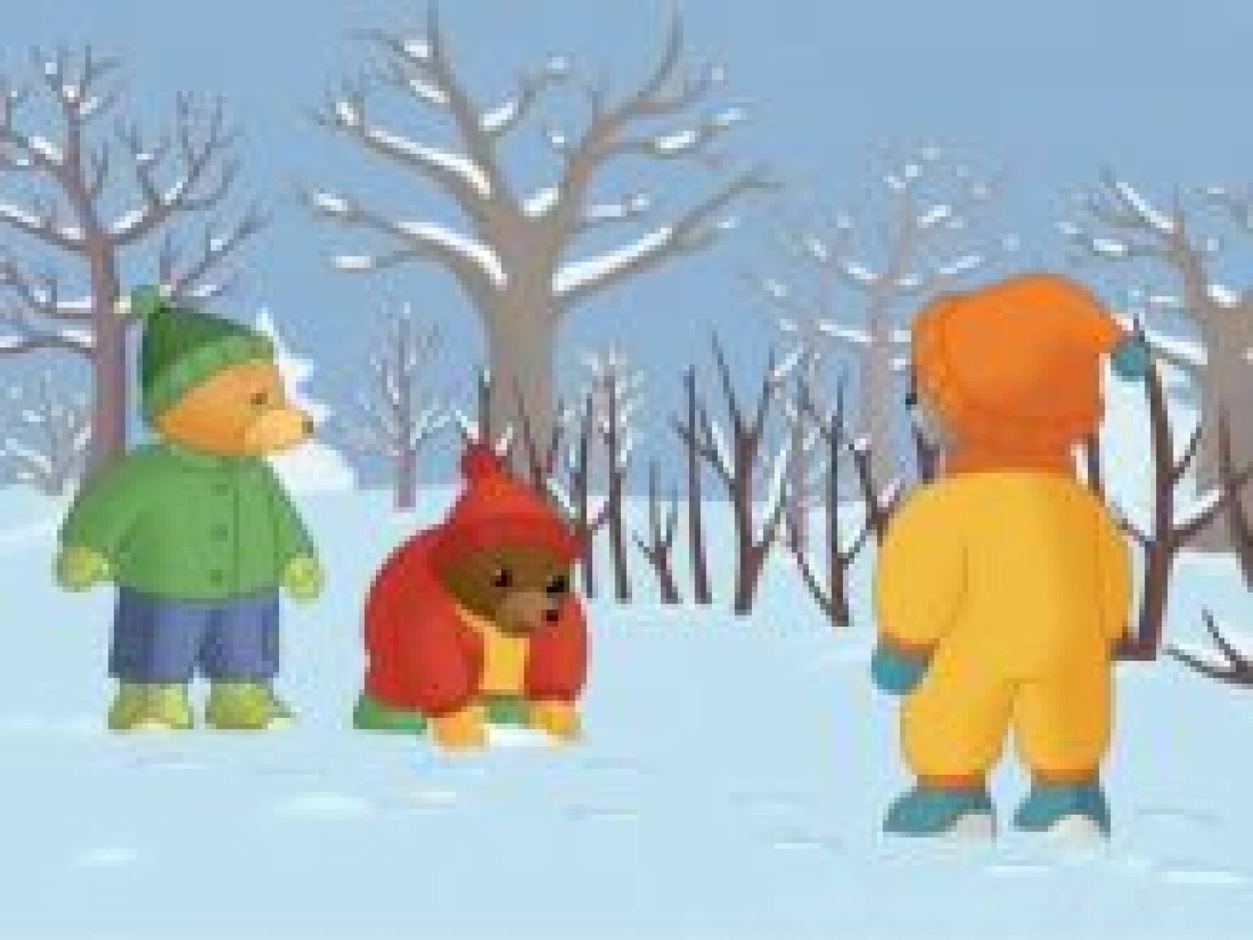 Petit Ours Brun joue à la neige