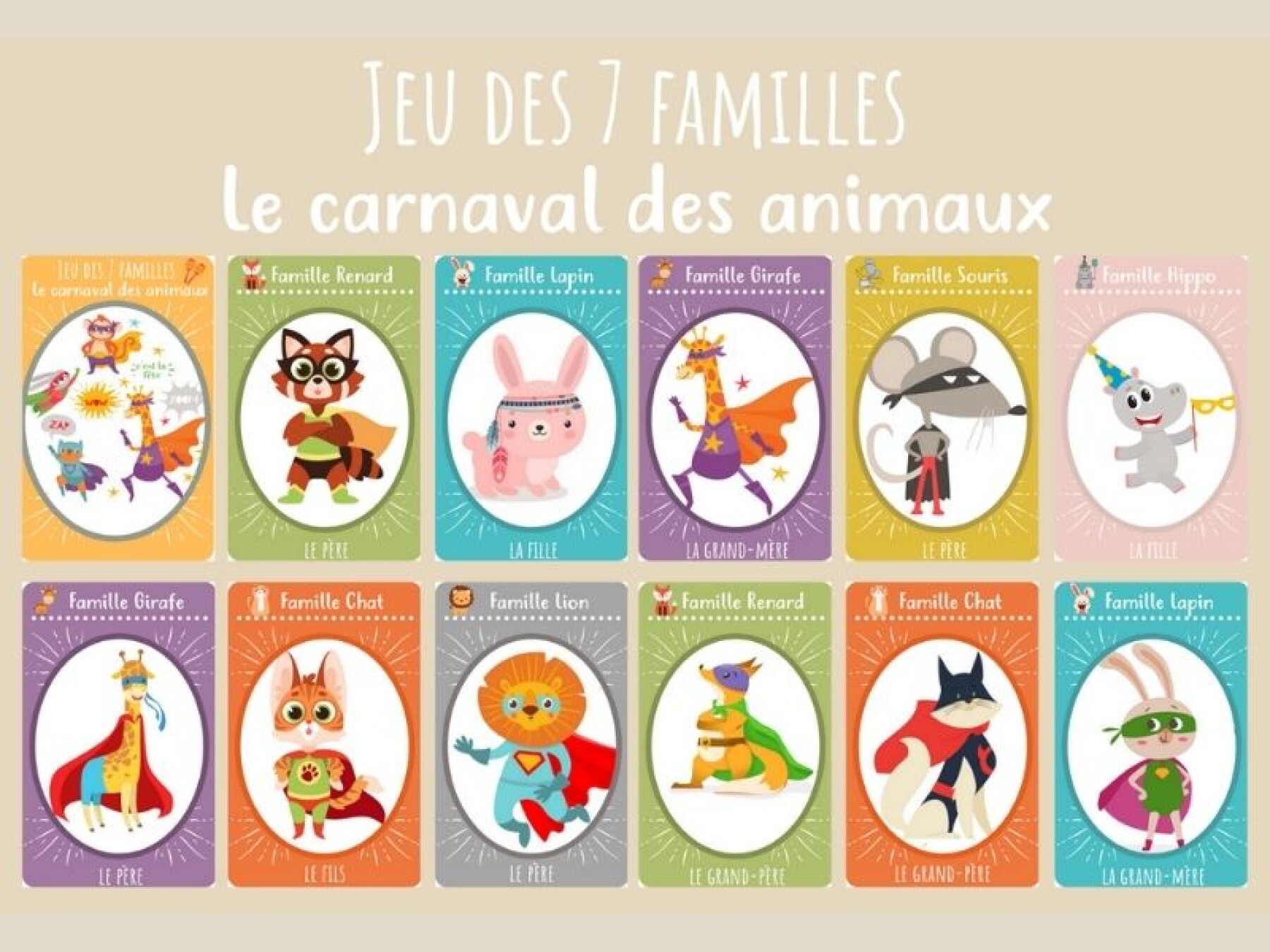 jeu des 7 familles carnaval