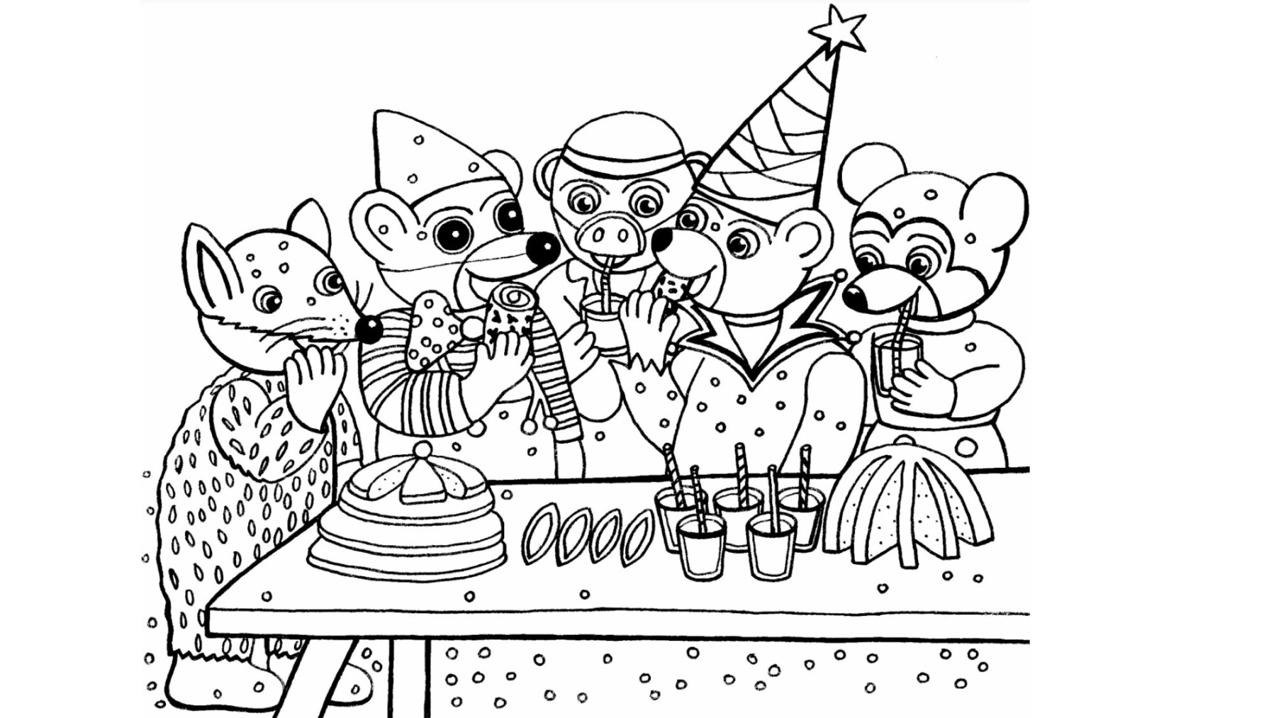 Coloriage Petit Ours Brun Fete Son Anniversaire