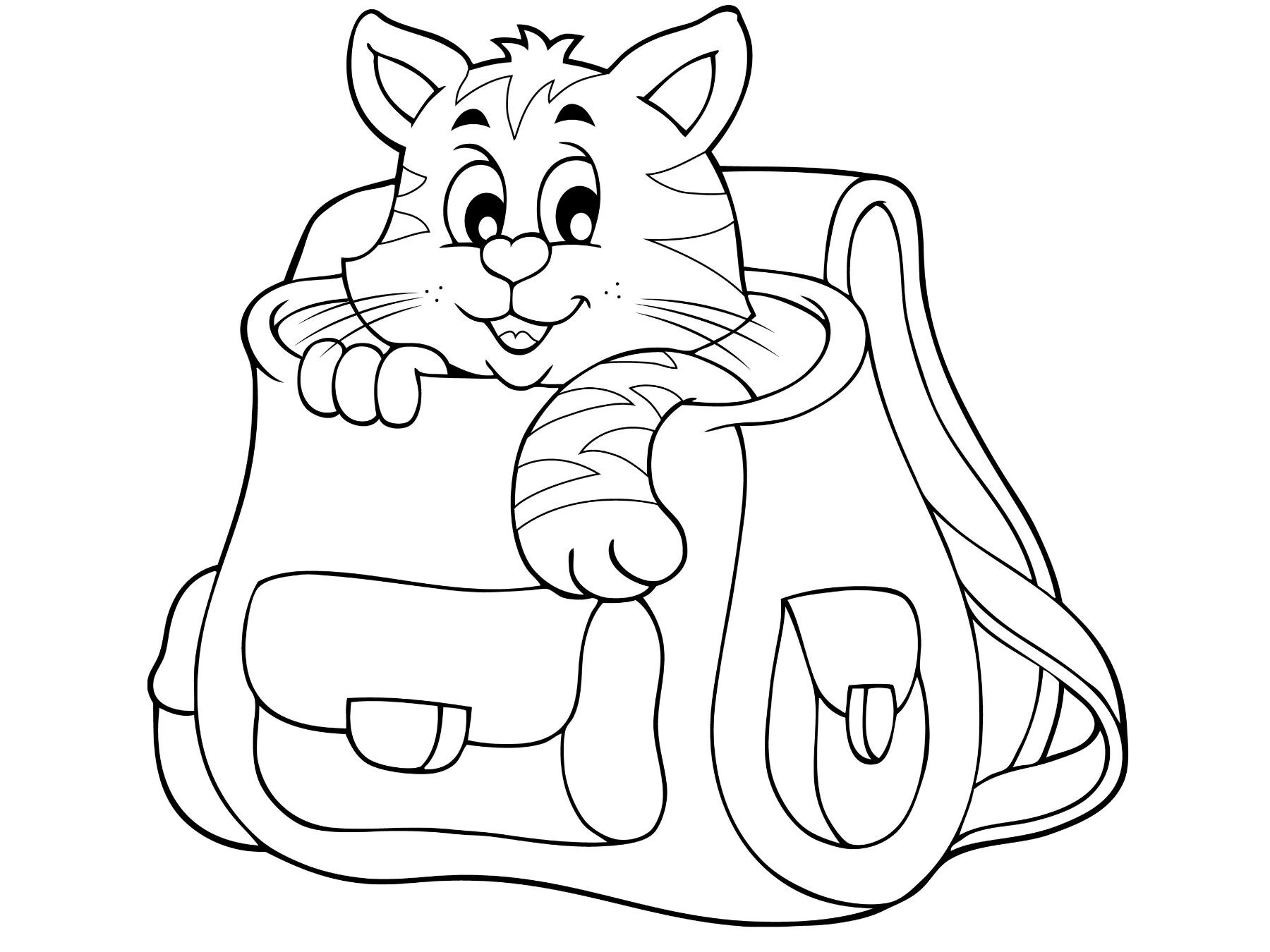 Coloriage A Imprimer De La Rentree Le Chat
